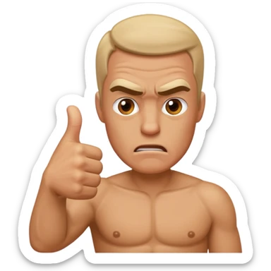 Man giving thumbs down but he’s furious  sticker