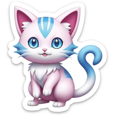 Shiny Skitty-Delcatty-Pokémon-Fakémon-hybrid-creature (full body) sticker