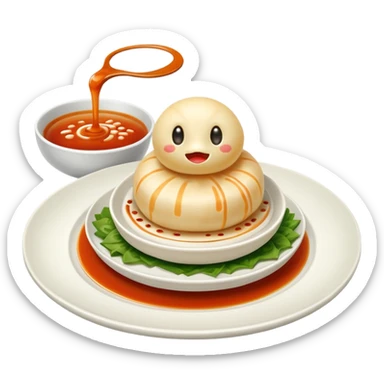 momo in plate  sticker