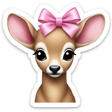 baby doe with a pink bow sticker