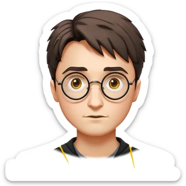 Harry Potter with round glasses and lightning scar sticker