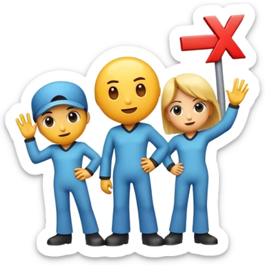 Three characters: an X character, a number 1 character, and another X character standing together sticker