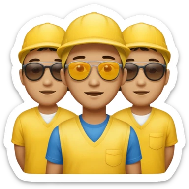 16 blokes on a golf trip wearing yellow caps sticker