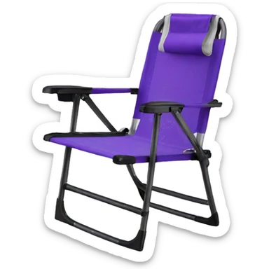 Realistic purple camping folding chair isolated.  sticker