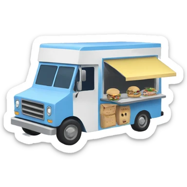 Rick and Morty’s Flying Food truck selling blueberries sandwiches  sticker