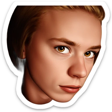 realistic portrait of girl and boy sticker