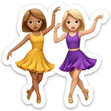 Two girls dancing sticker