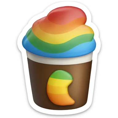 Rainbow coffee sticker