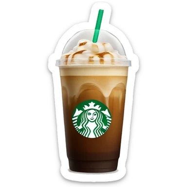 Starbuck ice coffee with ice cubes sticker