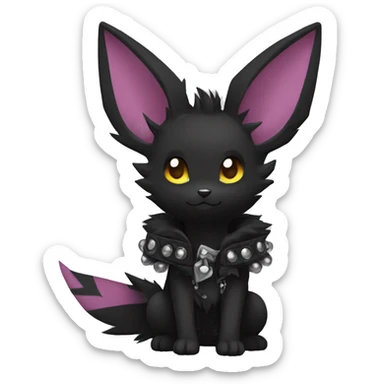 Dark Black Punk Kawaii Eeveelution-Cute-Pokémon-fusion full body sticker