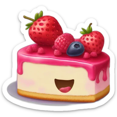 Gâteau à la fraise framboise et la myrtille  sticker
