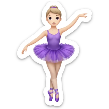 ballerina purple tutu on one leg sticker