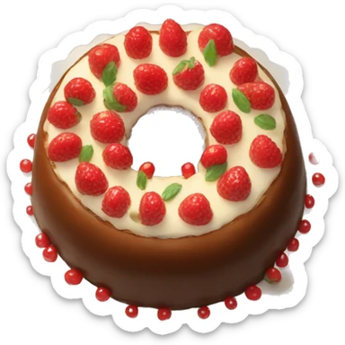 semicircular cake from above sticker