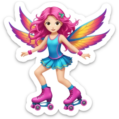 fairy on roller skates sticker