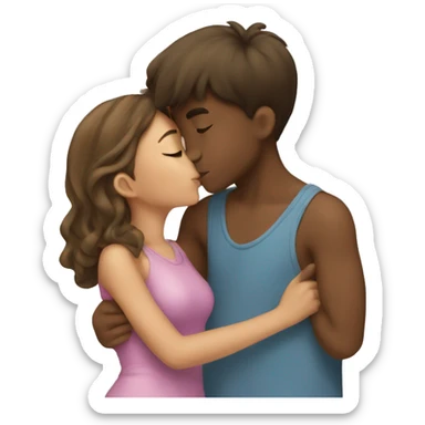 Girl and boy kissing sticker