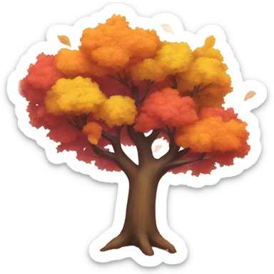 Colorful autumn trees sticker
