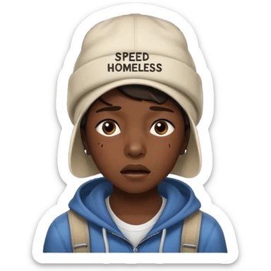 Do a emoji about the meme of the streamer speed “Speed I need this my mom is kind homeless” sticker