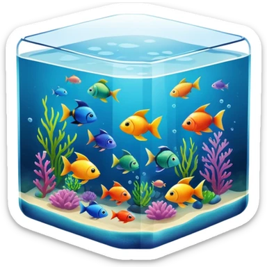 Cube colorful aquarium sticker