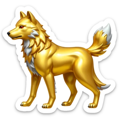 Police gold wolf full body  sticker