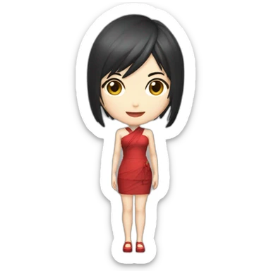 japonesa vestida de ada wong sticker