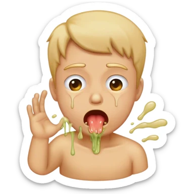Throwing up puke sticker