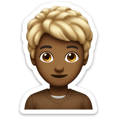 garoto com cabelo curto marrom com olho castanho com pele bege claro sticker