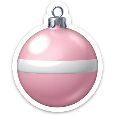 Light pink and white Christmas bauble  sticker