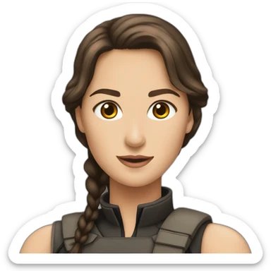 Katniss Everdeen with an archet sticker
