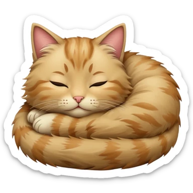 котик спит beige sticker