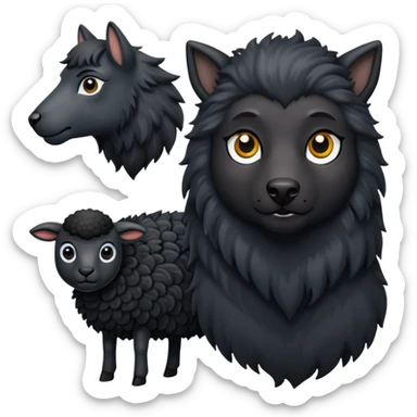 black wol and black skin sheep sticker