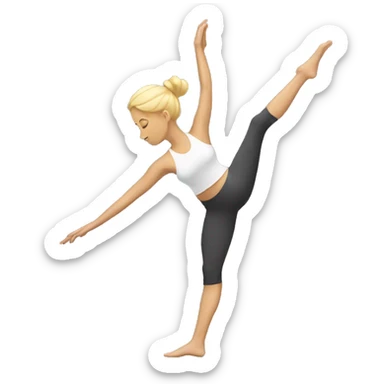 Blonde lady doing asana sticker