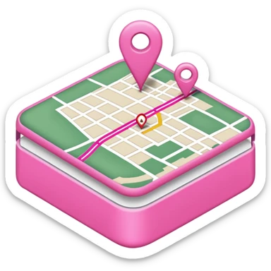 mix pink of a big gps map of the lines sticker
