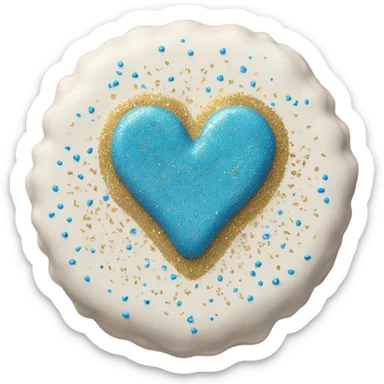 Blue cream glitter heart sticker