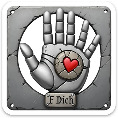 starke metal hand in der ich liebe dich geste sticker