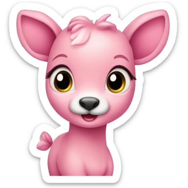 weibliches reh baby mit pinker schleife sticker