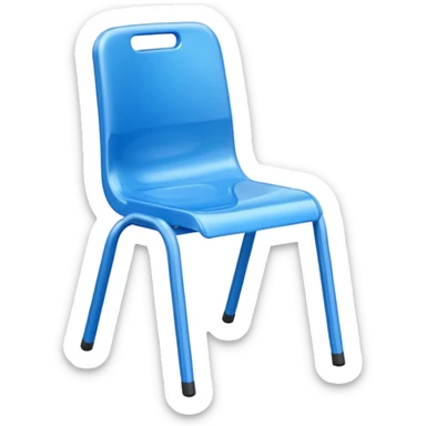moving blue school plastic chair sticker