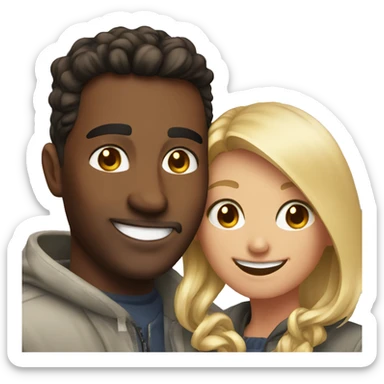 smiling couple selfie indoors sticker