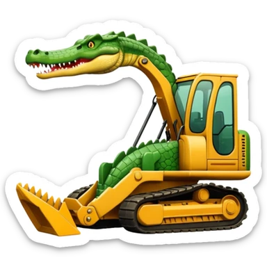 Crocodile in excavator sticker