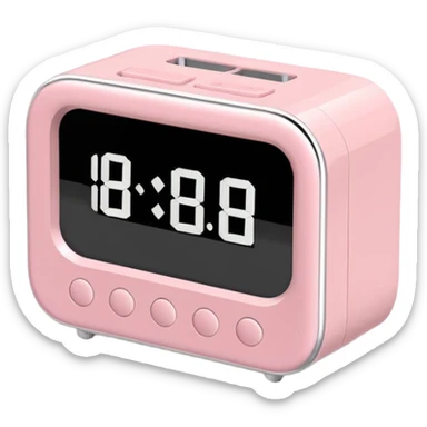 Please make me an alarm clock that will show six o'clock in the morning and make it in the style of ios 18.1 and aesthetic and the color is light pink  digital sticker
