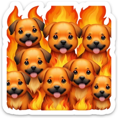 perros en llamas sticker
