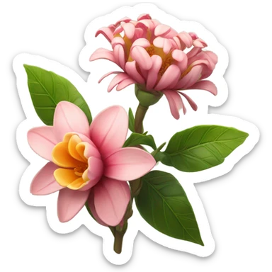The realistc flower and beautiful sticker