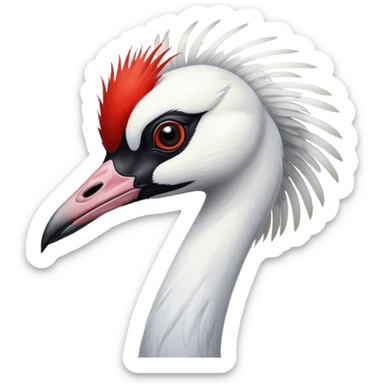 red crowned crane, 두루미 sticker