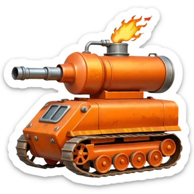 flame thrower with tank sticker