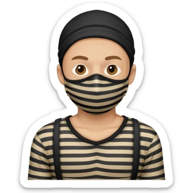 Thief with stripped shirt, face mask sticker