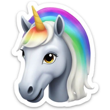 A unicorn Black. With white hair. A rainbow tongue. But it doesn’t like rainbows. It’s black. sticker