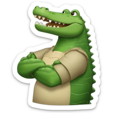 crocodile with arms crossed like an X sticker