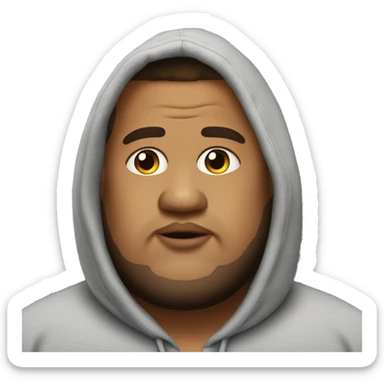 A fat ass man wearing a hoddie sticker