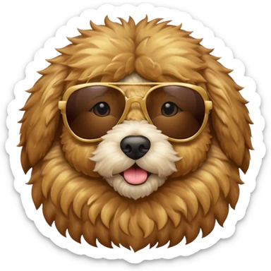 Golden doodle wear sunglasses sticker