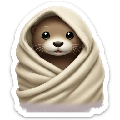 otter in blanket  sticker