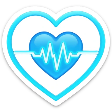 heart pules tech with the pules symbol in the middle  sticker